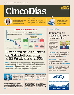 Prima pagina Cinco Días di oggi - Quotidiano finanza