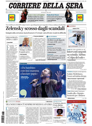 Corriere della Sera prima pagina
