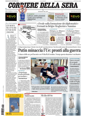 Corriere della Sera prima pagina