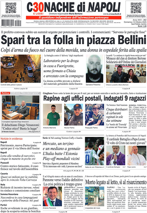 Prima pagina Cronache di Napoli di oggi - Quotidiano regionale