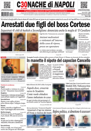 Prima pagina Cronache di Napoli di oggi - Quotidiano regionale