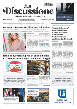 Prima pagina La Discussione di oggi - Quotidiano nazionale