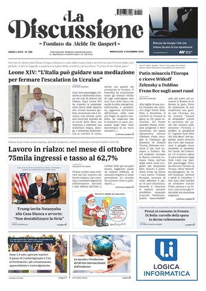 La Discussione prima pagina