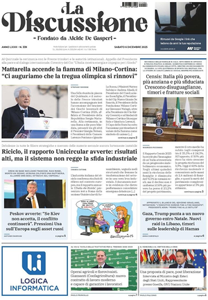 Prima pagina La Discussione di oggi - Quotidiano nazionale