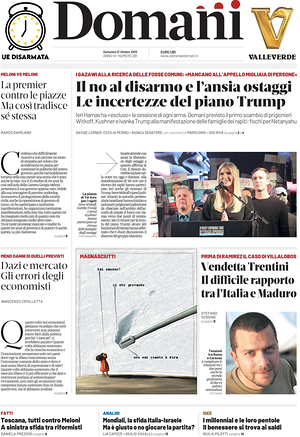 Prima pagina Domani di oggi - Quotidiano nazionale