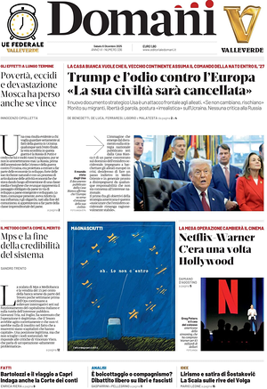 Prima pagina Domani di oggi - Quotidiano nazionale