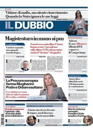 Il Dubbio prima pagina