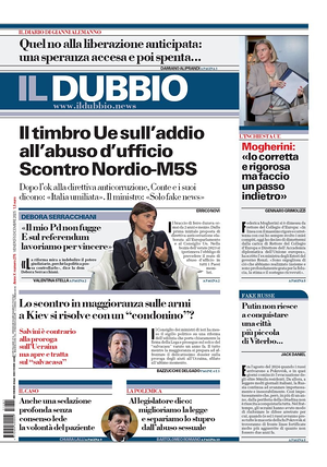 Il Dubbio prima pagina