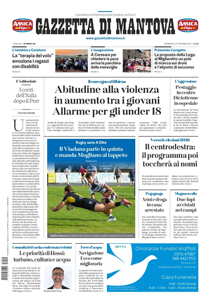 Prima pagina Gazzetta di Mantova di oggi - Quotidiano regionale