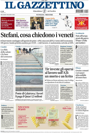 Il Gazzettino prima pagina