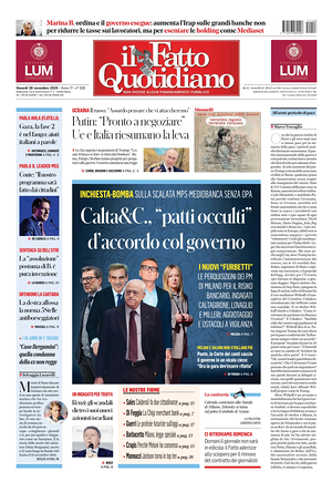 Il Fatto Quotidiano prima pagina