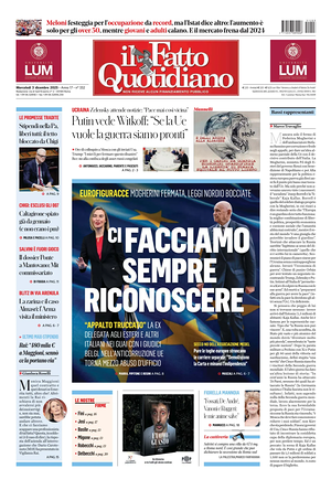 Il Fatto Quotidiano prima pagina