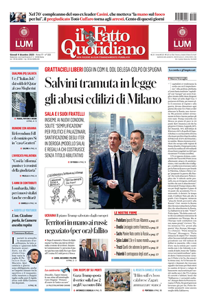 Il Fatto Quotidiano prima pagina