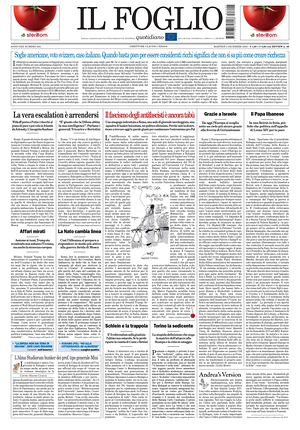 Il Foglio prima pagina