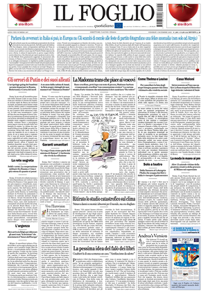 Il Foglio prima pagina