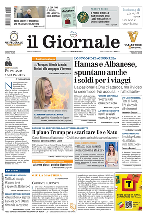 Prima pagina Il Giornale di oggi - Quotidiano nazionale