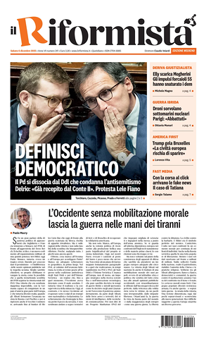 Prima pagina Il Riformista di oggi - Quotidiano nazionale