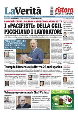 Prima pagina La VeritÃ  di oggi - Quotidiano nazionale