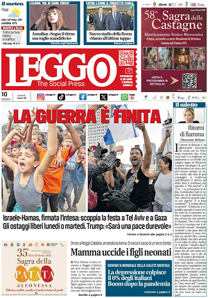 Prima pagina Leggo (Roma) di oggi - Quotidiano nazionale