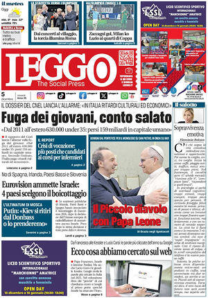 Prima pagina Leggo (Roma) di oggi - Quotidiano nazionale