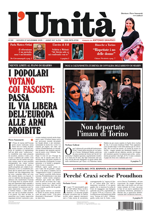 L'Unità prima pagina