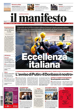 Il Manifesto prima pagina