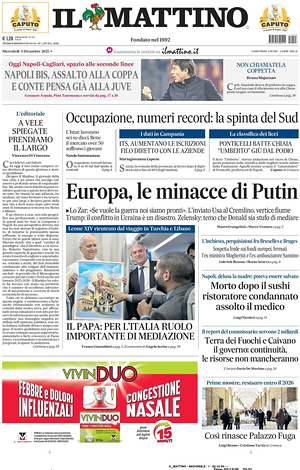 Il Mattino prima pagina