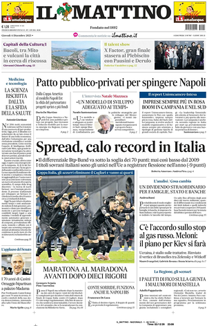 Il Mattino prima pagina