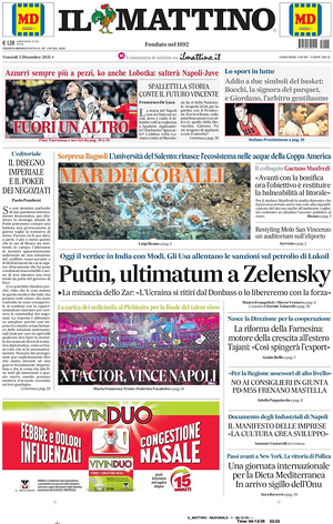 Il Mattino prima pagina