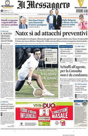 Il Messaggero prima pagina