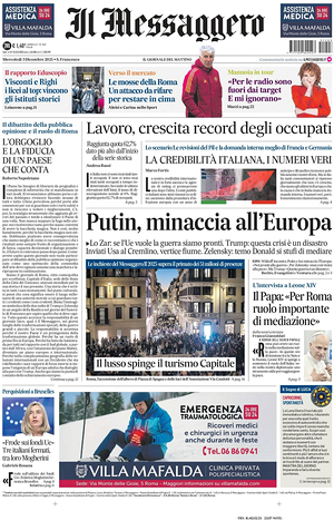 Il Messaggero prima pagina