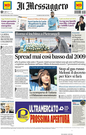 Il Messaggero prima pagina