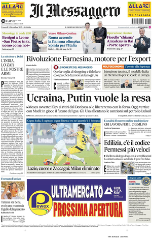 Il Messaggero prima pagina