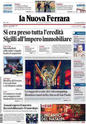 Prima pagina La Nuova Ferrara di oggi - Quotidiano regionale