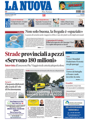 Prima pagina La Nuova Sardegna di oggi - Quotidiano regionale