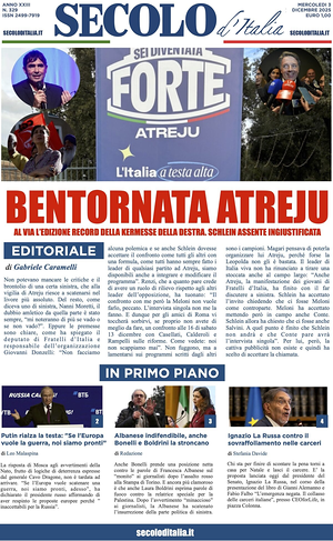 Secolo d'Italia prima pagina