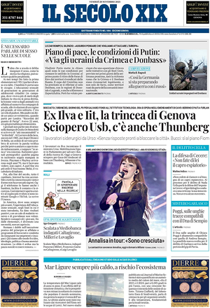 Il Secolo XIX prima pagina