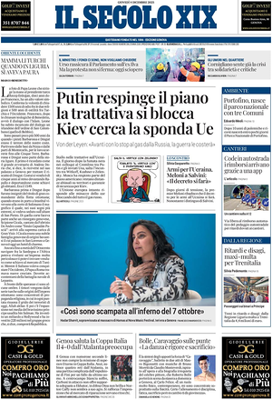 Il Secolo XIX prima pagina