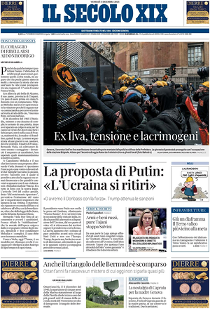 Il Secolo XIX prima pagina