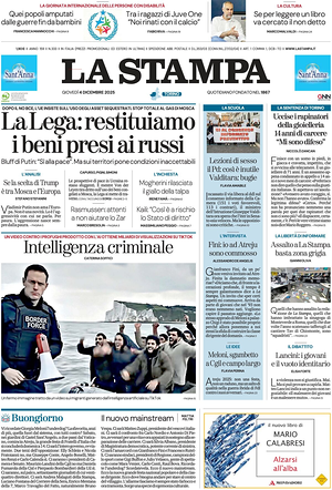 La Stampa prima pagina