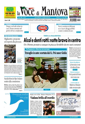 Prima pagina La Voce di Mantova di oggi - Quotidiano regionale